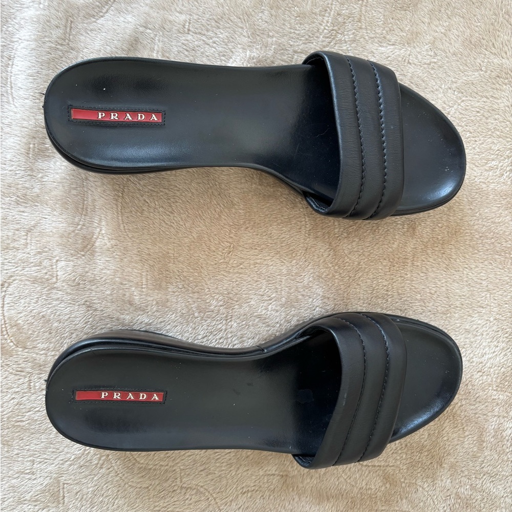 Prada Black Slide Sandals - Picture 2 of 8